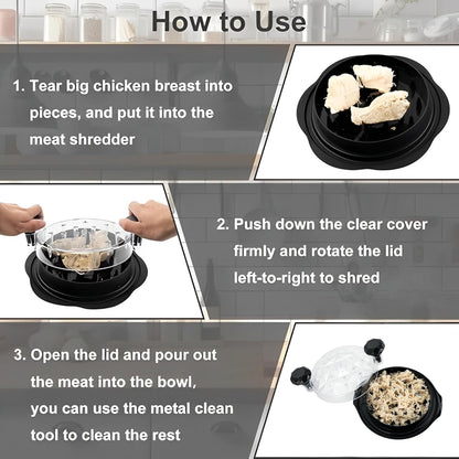 Skiennix Chicken Shredder Tool - Eco-Friendly, Ergonomic Design, BPA Free | Large Size, Black