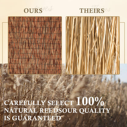 SHYDZYYC Brown 2 Pack 4FT X 16.4FT Reed Fencing Roll, Balcony Privacy Shade Reed Bamboo Fencing Garden Fence Border, Wind Block Sunshade Fence Screen for Outdoor Yard Patio Flower Bed Edge
