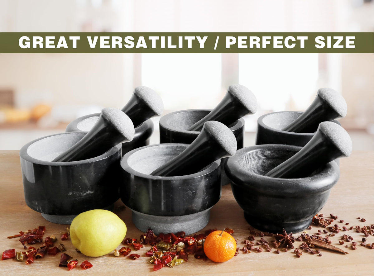 Black Granite Pestle,Pestle Only,Replacement Pestle,5.9" Length Polished,Double Head,Use Pestle on Both Ends