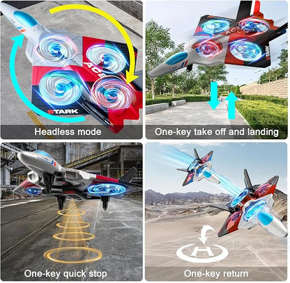 4DRC V39 RC Plane with Camera for Adults Kids RC Airplane Fighter Jet 2.4GHz RTF Glider Aircraft Plane ToysWaypoint FunctionsAltitude Hold Gesture Selfie3D Flips2 BatteriesRed