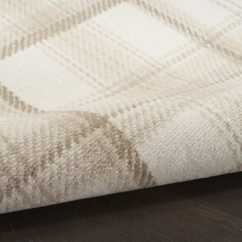 Nourison Home Grafix Ivory Beige 3'9" x 5'9" Area Rug - Easy Clean, Non Shedding, Bed Room, Living Room, Dining Room, Kitchen (4' x 6')