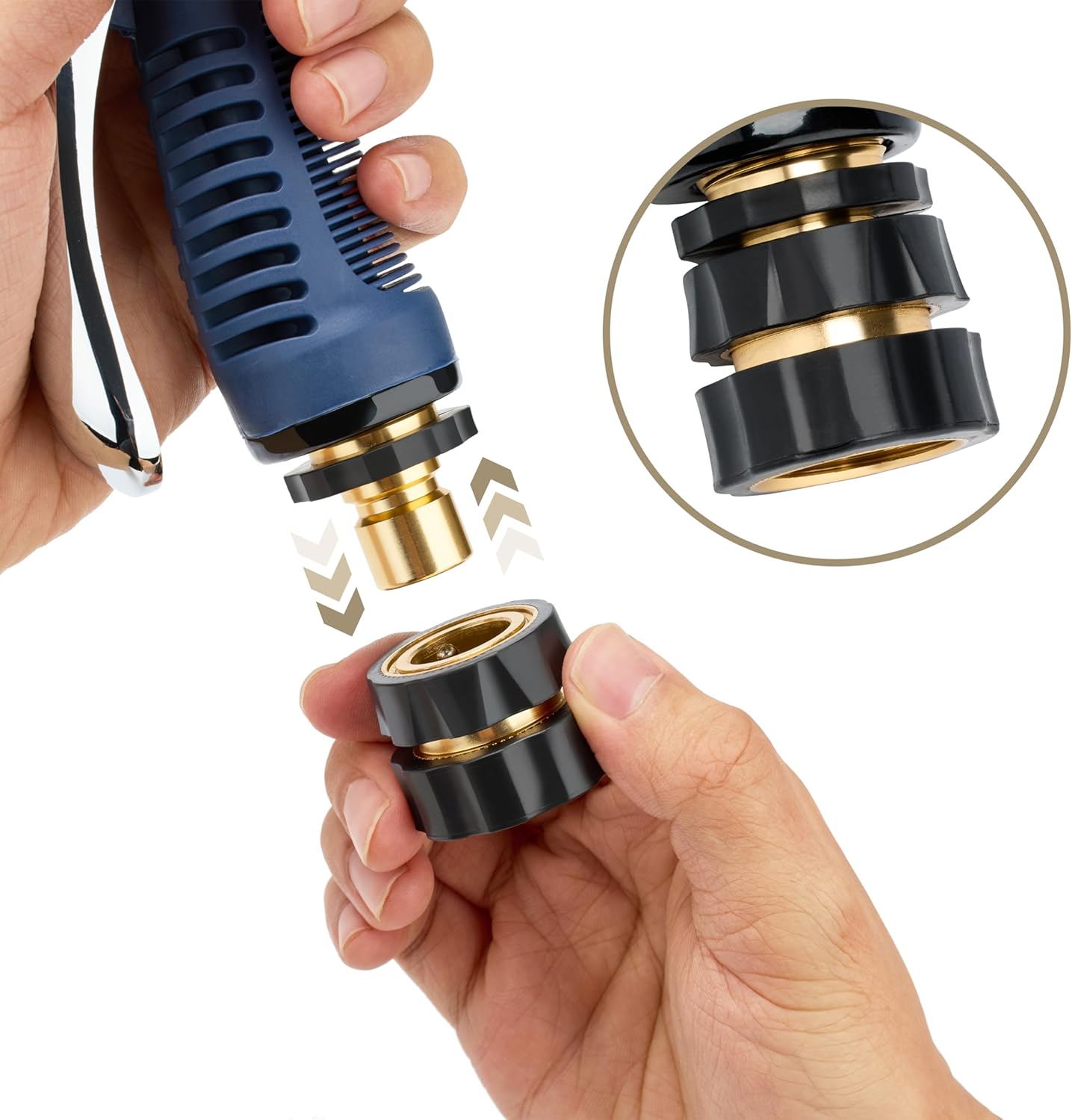 Twinkle Star Garden Hose Fitting Quick Connector Set - 3/4 Inch Male & Female Adapters (4 Pack)