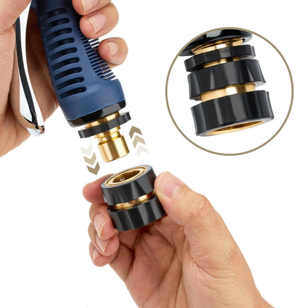 Twinkle Star Garden Hose Fitting Quick Connector Set - 3/4 Inch Male & Female Adapters (4 Pack)