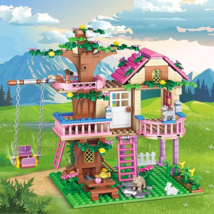Tree House Building Set Compatible with Friends 504 PCS Forest House Building Kit Birthday Gift for Kids Girls Boys Age 6-12 Years（7652）
