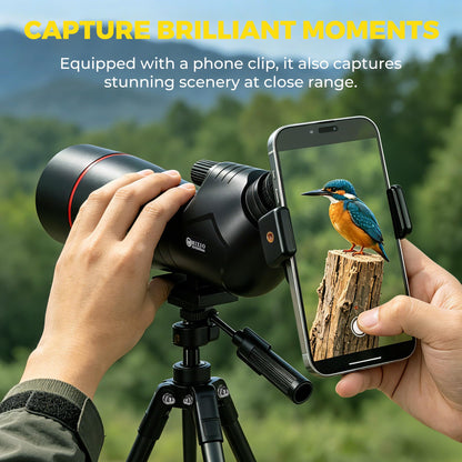Spotting Scope 20-60x80 with Tripod Carrying Bag&Phone Adapter BAK4 High Definition Waterproof Spotter Scopes Essentials for Hunting Camping Cruise Travel Bird Watching Target Shooting