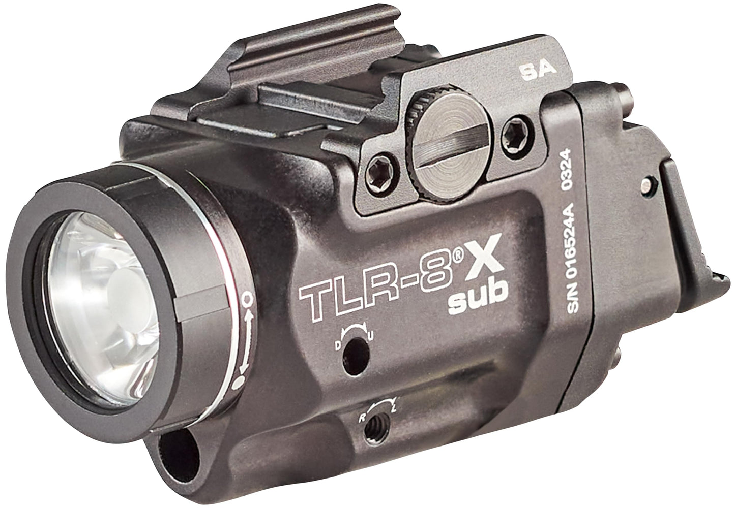 Streamlight 69419 TLR-8 X sub 500-Lumen Rail-Mounted Tactical Weapon Light with Integrated Red Aiming Laser Exclusively for Springfield Armory Hellcat Only, Black