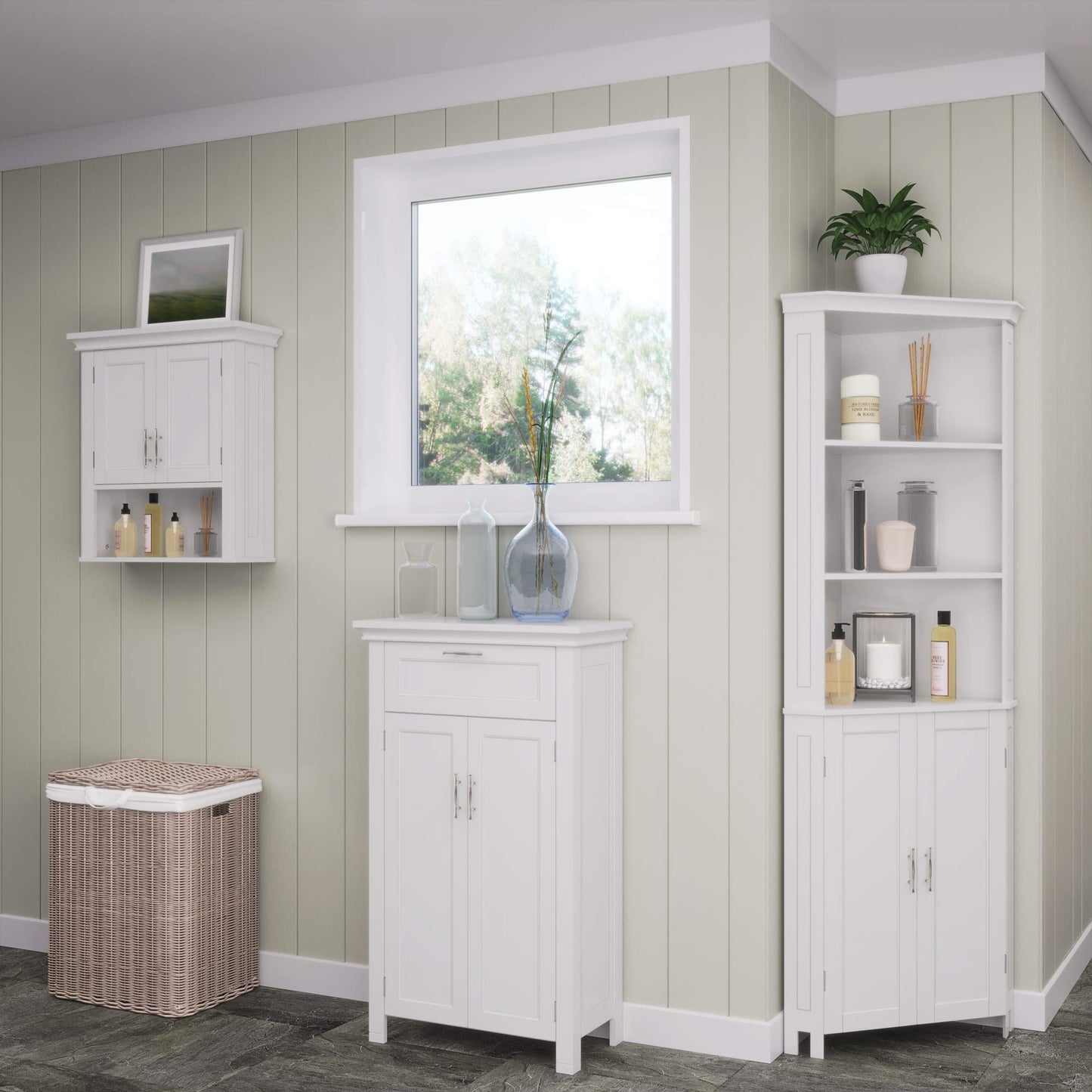 RiverRidge Somerset Two-Door Floor Cabinet, White
