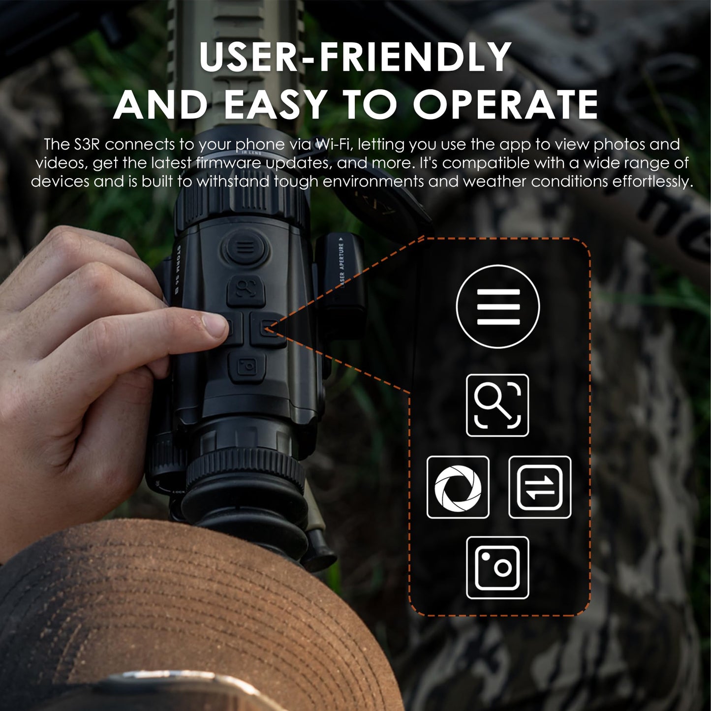 RIX STORM-S6R 12um 640 Thermal Scope 35mm with Laser Rangefinder(50Hz), Thermal RifleScope with 1968 Yards Detection Range and Ballistic Calculator, ≤1lb, Safety Level-Class I, Power Output＜1mW