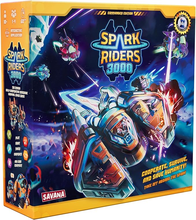 SAVANA Spark Riders 3000 - Commander Edition – Sci-Fi Survival Game | Command Repair &amp Fight with Voice-Controlled IRIS App | 1–4 Players Ages 10+ 60 Min Playtime | Strategy &amp Cooperative G