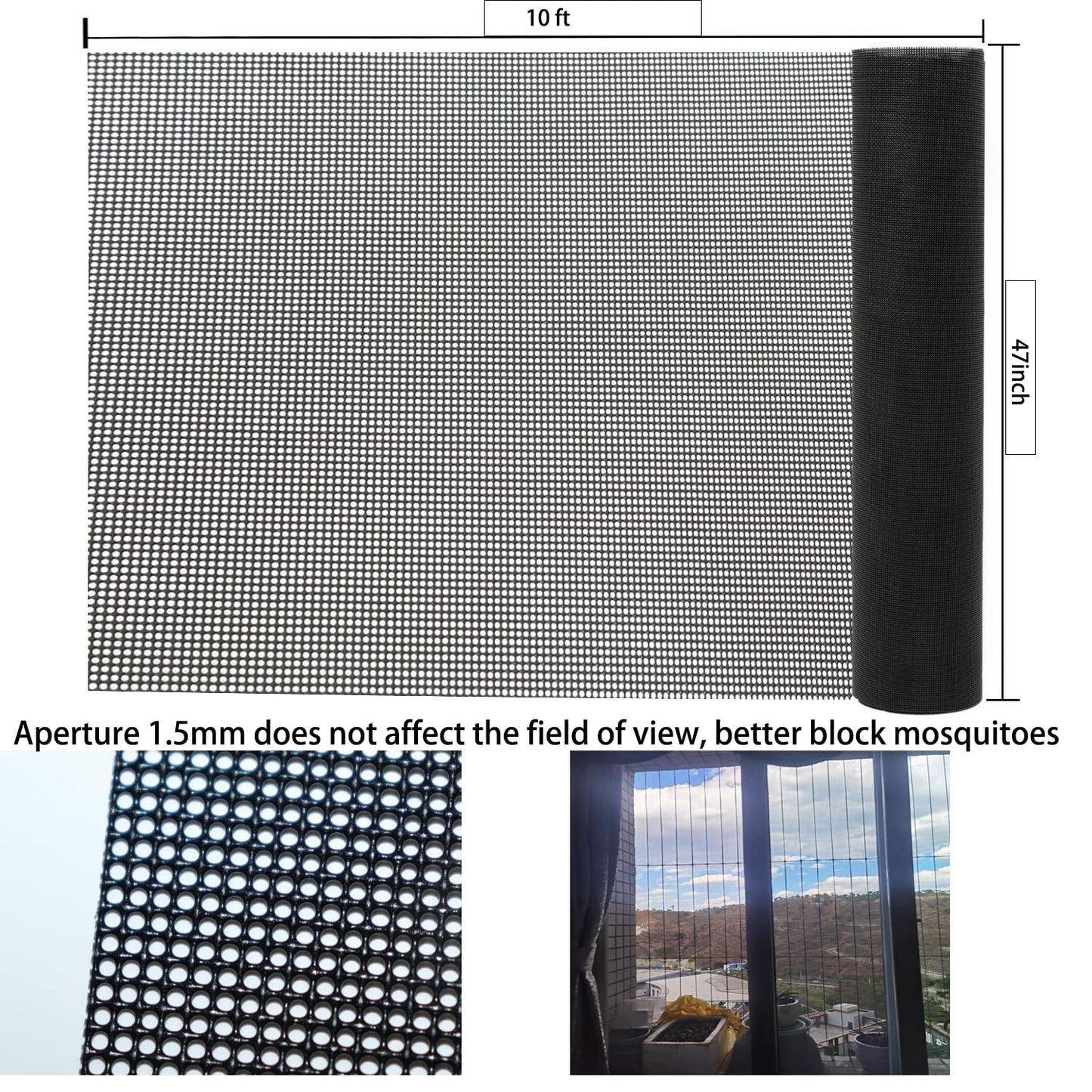 304 Stainless Steel Mesh Screen, 12 Mesh 304 Stainless Steel Security Screen, PVC Coated Heavy Duty 47inch x 118 inch Wire Mesh Window Screen Hardware Cloth Sturdy Metal Mesh Door Security Screen Mesh