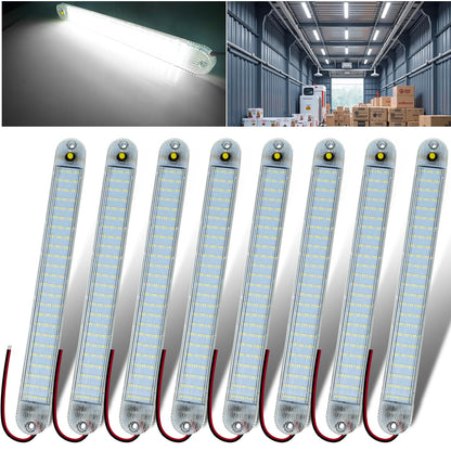GZ5CG 12V LED Interior Light Bar 72 LEDs 6500K White Aluminum 11 Inch Model CE0061 8 Packs for RV Van Truck Trailer Caravan
