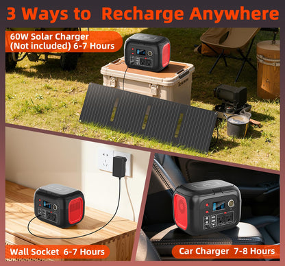 ENOFLO Portable Power Station 300W, 228Wh Solar Generator with 110V Pure Sine Wave AC Outlet, Backup Lithium Battery Generator for CPAP Outdoor RV Camping Emergency Home Use