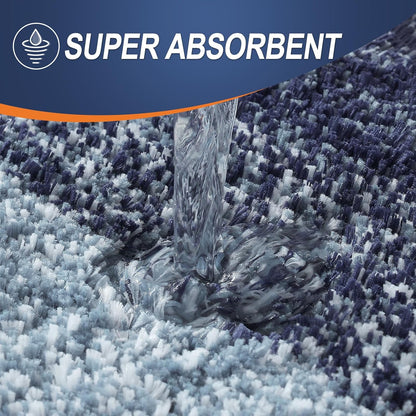 OLANLY Large Bath Rugs - Extra Soft Microfiber, Quick Dry & Washable | 54x24, Airy Blue