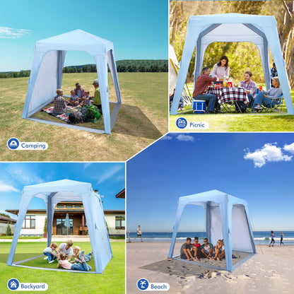 Elegear CumbreX™ Inflatable Beach Canopy Tent, 6-8 Person Beach Cabana with Side Curtain, UPF 50+ UV Protection Easy Setup Blow Up Sun Shade Shelter for Outdoors