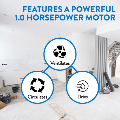 Dri-Eaz Vortex 1.0 HP Ventilation Fan (F174), Air Mover Blower Fan for Commercial and Residential Use