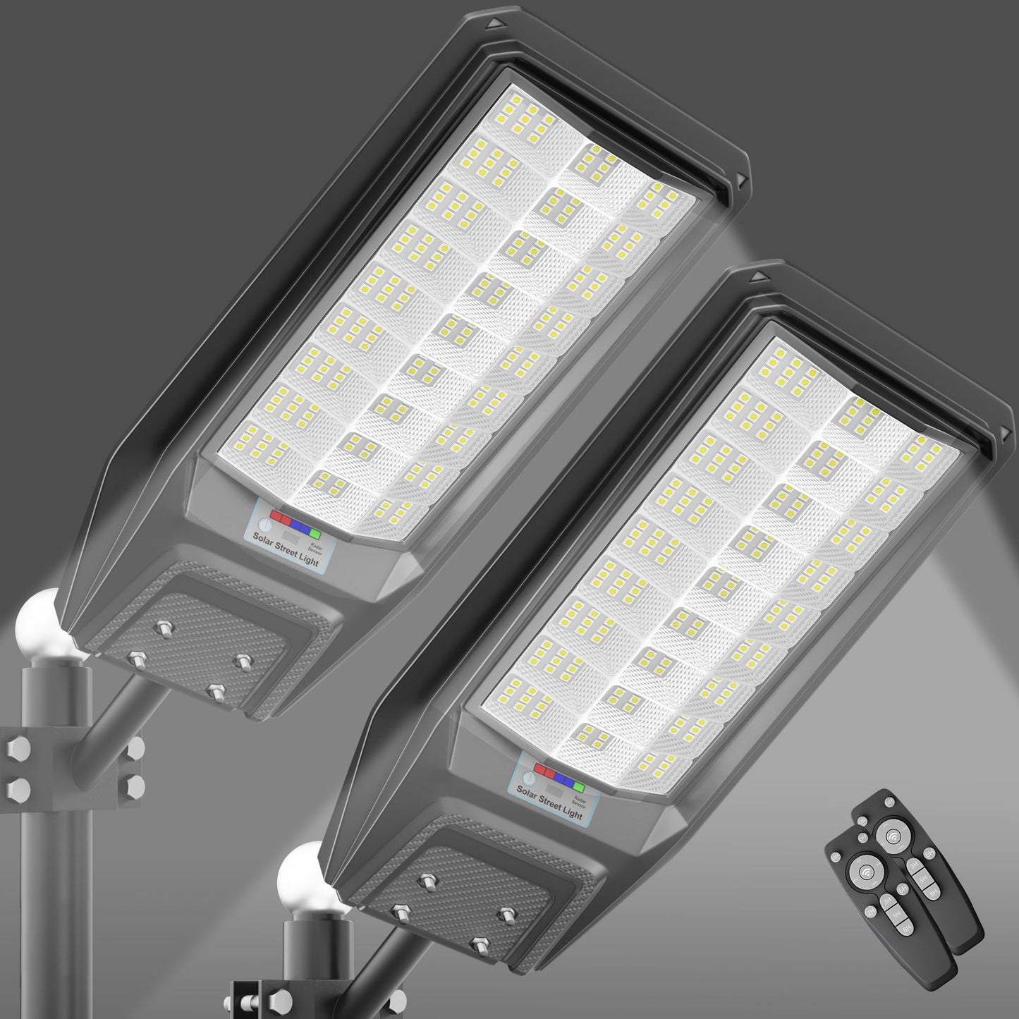 loyoele Solar Street Light Outdoor Waterproof Dusk to Dawn, 9800W Solar Parking Lot Lights Commercial Large Outdoor Flood Light Heavy Duty Solar Power with Motion Sensor for Yard Garden