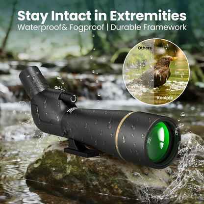 25-75x85 Spotting Scope with ED Glass, Phone Adapter, Tripod & Carrying Bag - Fully Multi-Coated BAK4 Waterproof Zoom Spotter Scope for Bird Watching, Wildlife Viewing, Hunting (Black)