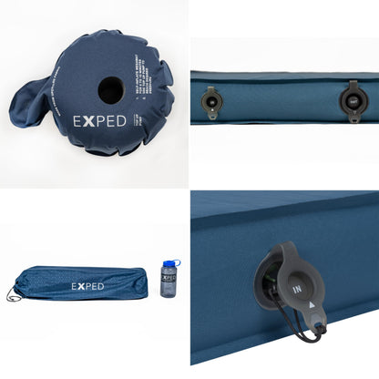 Exped DeepSleep Mat Single MW - Self Inflating Firm Car Sleeping Mat, 3” Foam Pad, Pump Included