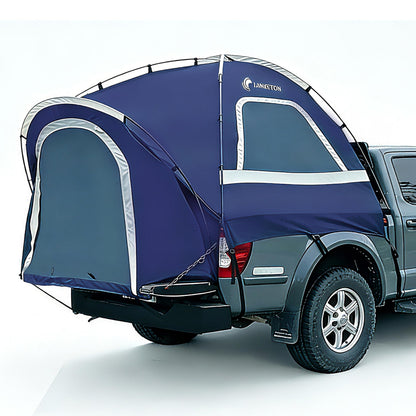Lanceton Pickup Truck Tent, Fit 6.5 Foot Truck Bed, Waterproof PU3000mm high Density Polyester Oxford, Windproof Pole and Insect-Prevention Double Layer Mesh Window & Door, Unique Rear Window Pipe