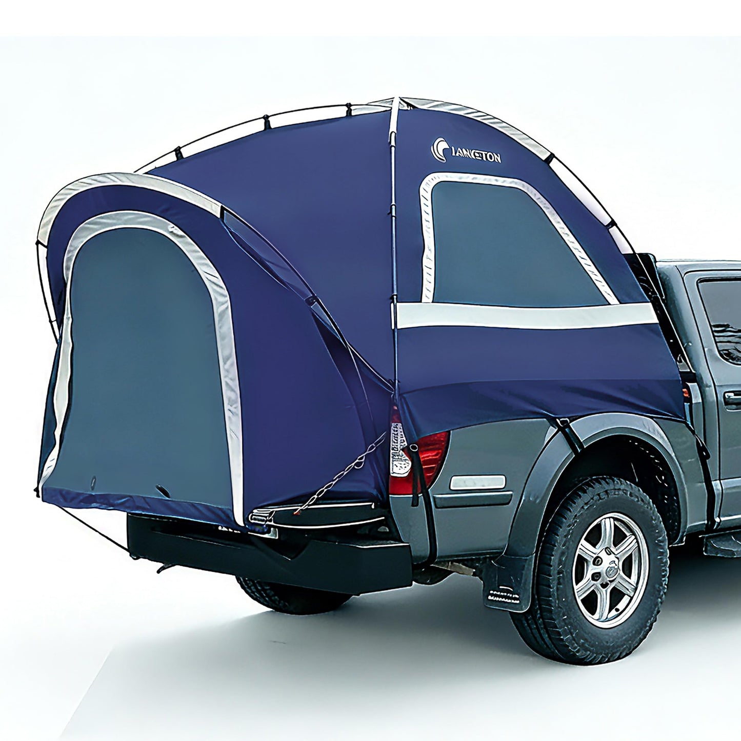 Lanceton Pickup Truck Tent, Fit 6.5 Foot Truck Bed, Waterproof PU3000mm high Density Polyester Oxford, Windproof Pole and Insect-Prevention Double Layer Mesh Window & Door, Unique Rear Window Pipe