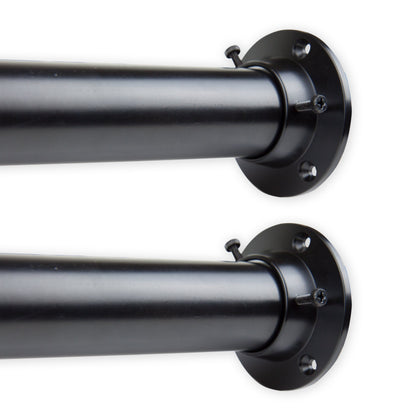Rod Desyne 1.5" Adjustable Closet Rod and Socket Set 28-48 inch - Black