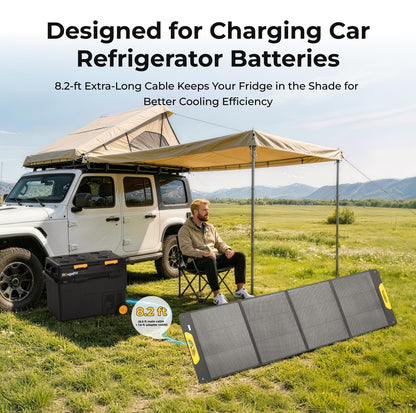 BougeRV 200W Portable Solar Panel, Fiberglass Solar Charger, Up to 25% Conversion Hight Efficiency, N-Type Foldable Solar Panel, IP65 Water Resistant for Camping, RV, Van, Boat, Hiking & Off-Grid Use