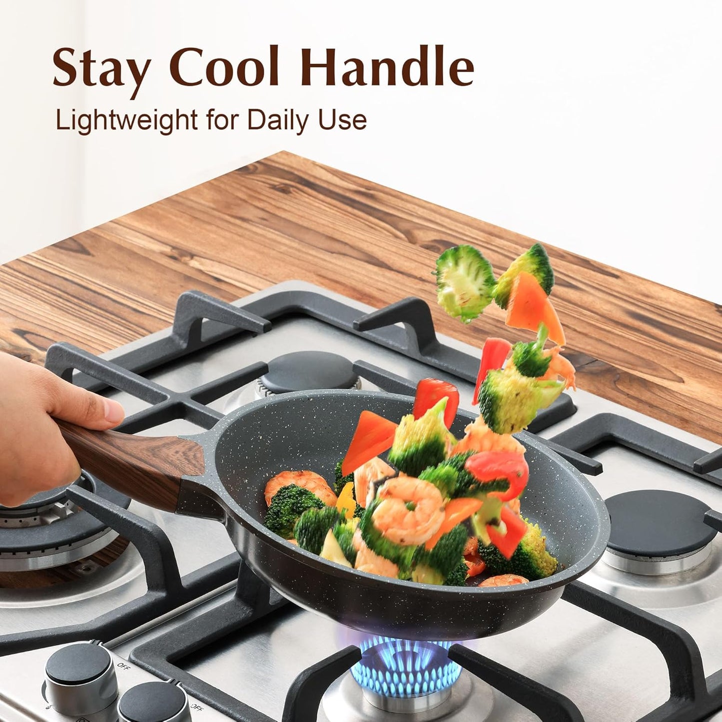 SENSARTE Nonstick Frying Pan - Healthy 8-Inch Omelet Skillet with Glass Lid | PFOA Free Cooking Pan