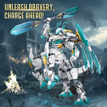 Mech Building Sets 2 in 1 Transforming Dragon Warrior Building Toys for Adult and Kids Age 8 9 10 11 12 Compatible with Lego Mech Set 731 PCS