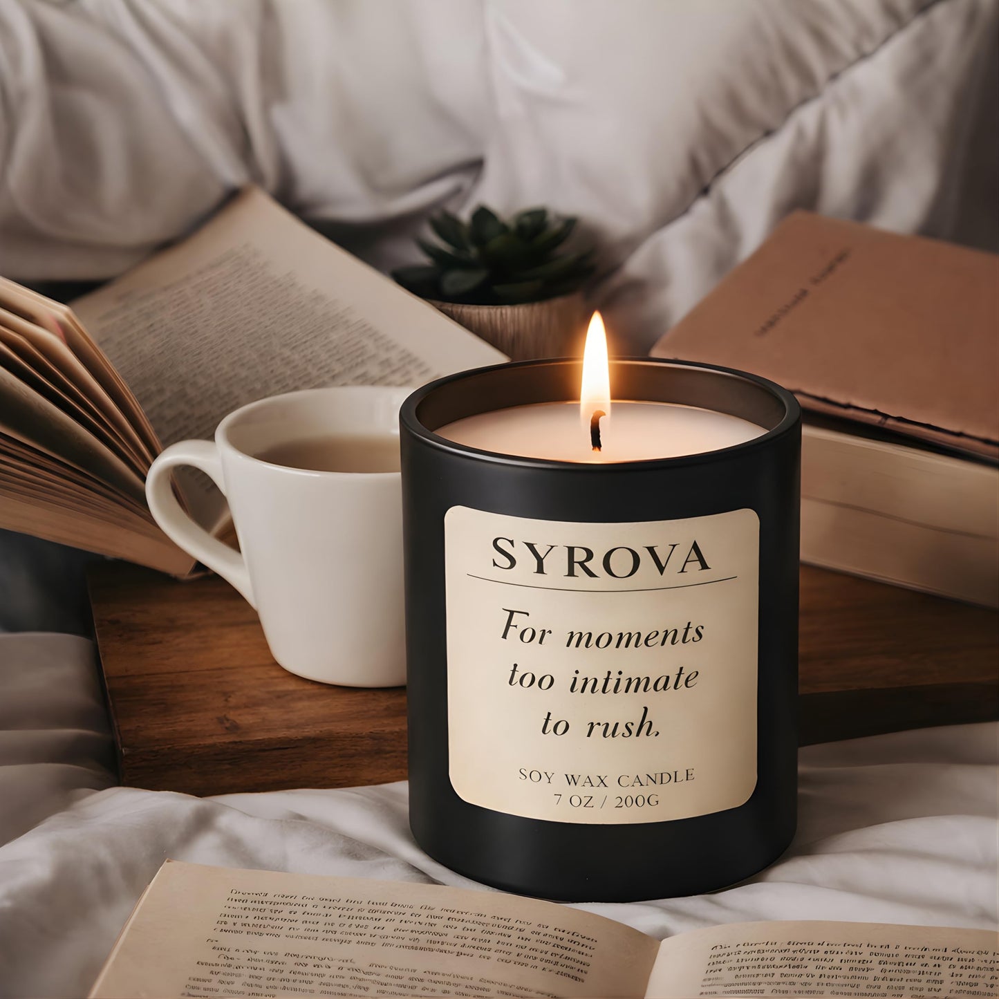 Amber & Tonka Bean Candle, Luxury Scented Soy Candle 7oz, Warm Cozy Fragrance for Home, Relaxing Aromatherapy Candle, Gift for Women, Long Lasting Jar Candle