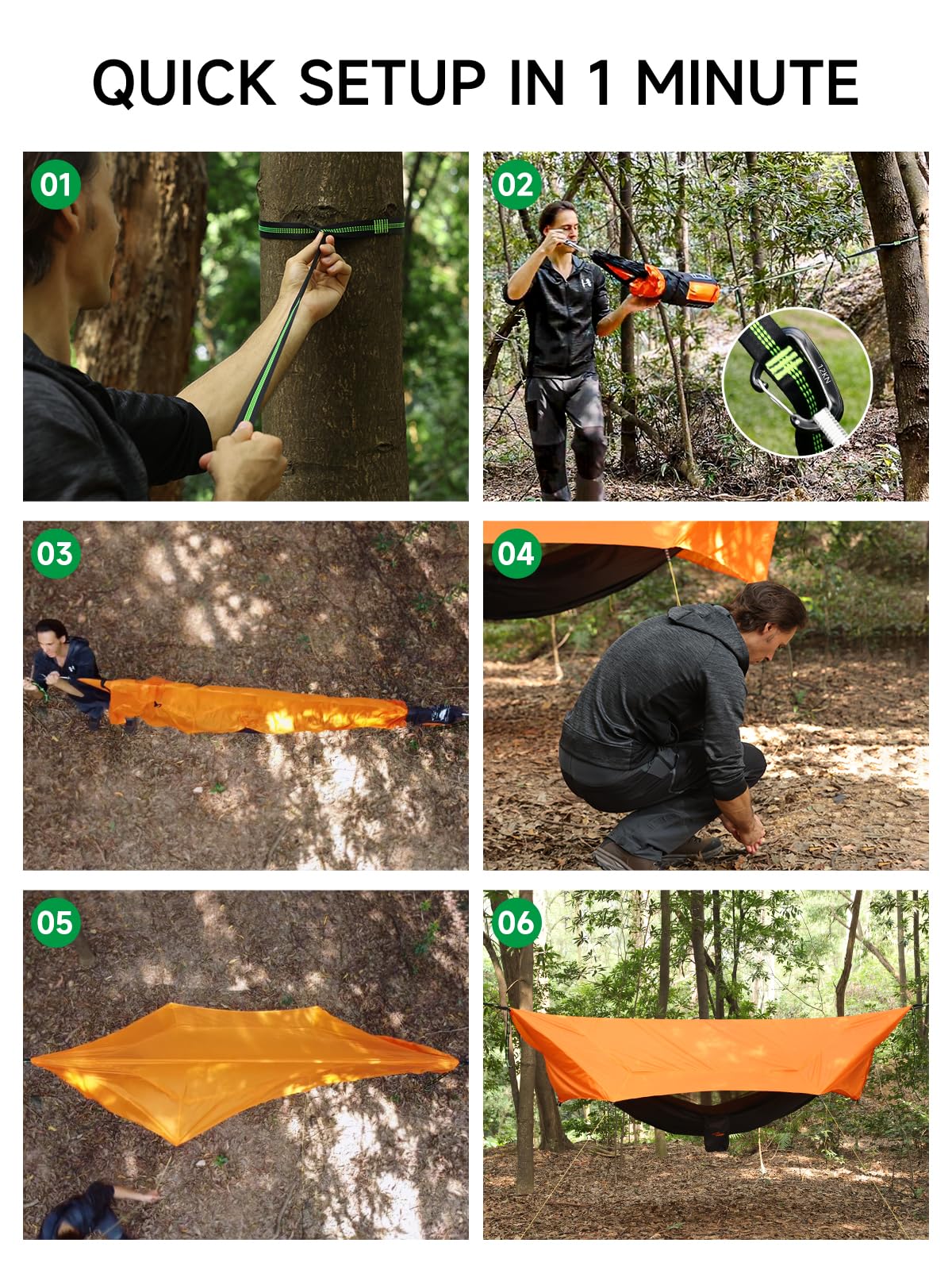 SkyNest 11ft Hammock with Net and Rain Fly Tarp, 4 in 1 Camping Hammock Tent, Ultralight Portable Double-Layer Hammock with Ridge Rope for Camping, Hiking and Backpacking