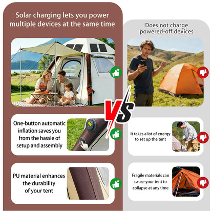 Automatic Tents for Camping 4 Person with Rechargeable Device, Portable Carry 4000mm Waterproof & UV Protection Pop Up Tent, Easy Setup Instant Cabin Tents for Family Camping & Hiking