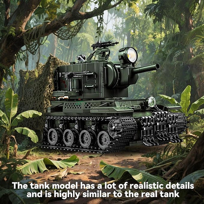 WW2 Army Tank Building Set KV-2 Heavy Military Vehicles Collectible KV2 Model for Boys &amp Adults