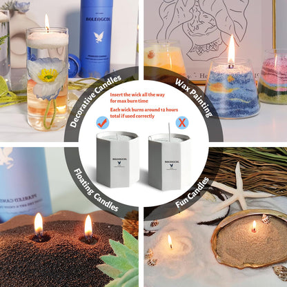 Sandalwood Scented Black Pearled Candle 18oz Luxury Sand Candle Granulated Wax - 30 Cotton Wicks – Wax for Candle Making Decorative Candles Smooth and Clean Burning Lasts up to 120 Hours