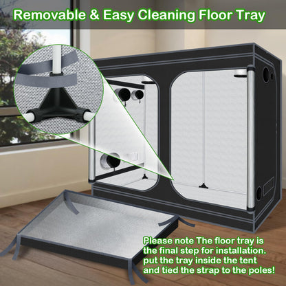 Grow Tent, 120"x60"x78" Hydroponic Mylar Grow Tent Reflective Garden Growing Dark Room with Observation Window, Removable Floor Tray for Indoor Plant Growing 10x5
