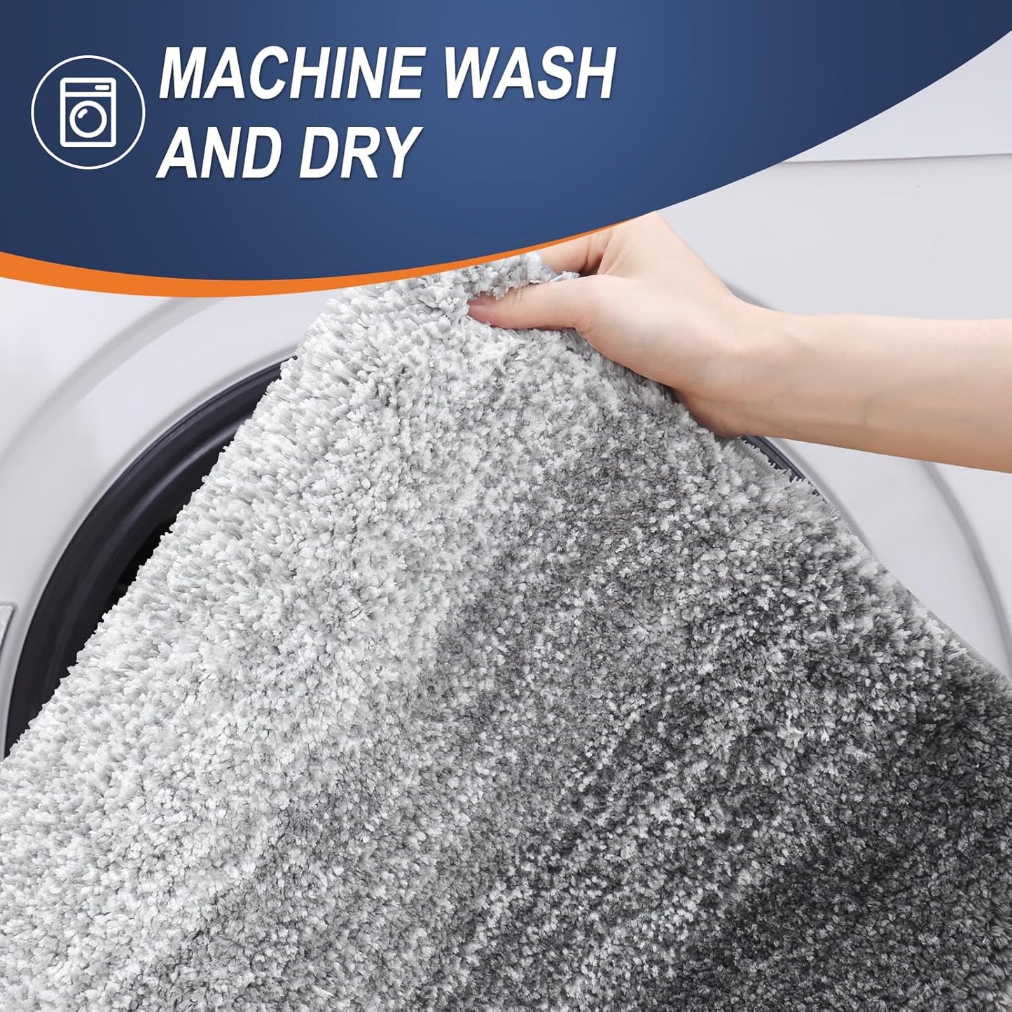 OLANLY Large Bathroom Rugs - Extra Soft Microfiber Mat 50x30 | Quick Dry, Machine Washable, Grey