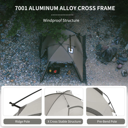 Naturehike Massif Hot Tent with Stove Jack, Waterproof Windproof 4 Season Tent, 2/4 Person Cold Weather Winter Tents for Camping