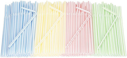 Flexible Plastic Straws Colored BPA-Free Disposable Bendy Straw 8" Long (200 Pack, Colorful)