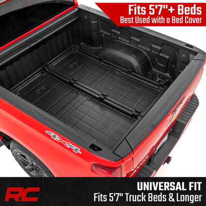 Rough Country Slide-Out Truck Bed Cargo Tray - Organizer for 5'7"+ Beds, Heavy-Duty Polyethylene, UV-Protected, Easy Tailgate Access