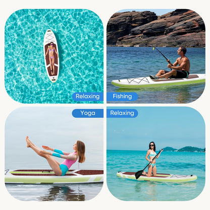 DUMOS Inflatable Stand Up Paddle Board, 10.5'×33'' Paddle Boards with Non-Slip Deck, Durable Advanced Material and Complete SUP Accessories for All Skill Levels, Green
