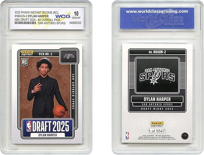 2025 NBA Panini Dylan Harper #2 Draft Pick Rookie Card RC #NBADN-2 Spurs - Graded GEM Mint 10