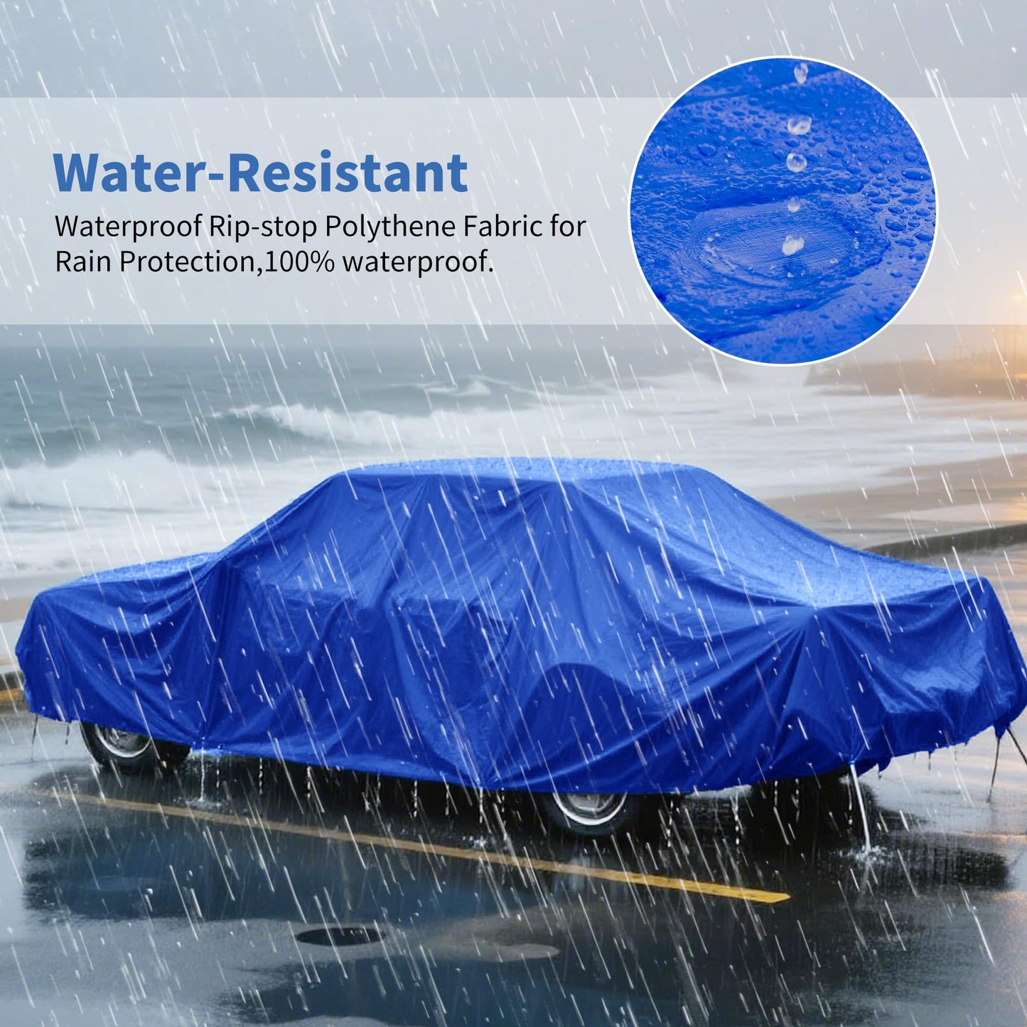 TARPAL 20x40ft Waterproof Heavy Duty Tarp 16Mil Thick with Metal Grommets Every 17.7" Large Multipurpose Tarp Tear-Resistant UV Protection Covers Roof, Pool,Car,Firewood&Outdoor Furniture(Blue/Brown)