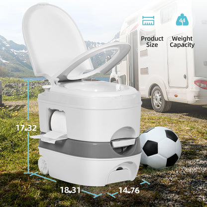 YITAMOTOR 6.34 Gallon Portable RV Toilet Camping Porta Potty with Paper Collection, Indoor Outdoor RV Toilet with Handle Pump, Leak-Proof for RV Travel, Boat, Trips, Outdoors