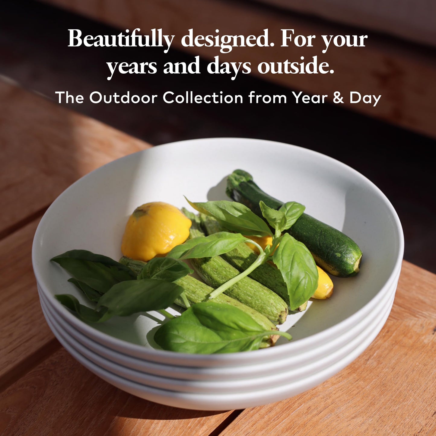 Year & Day Outdoor 16 Piece Plant Derived Dinnerware Set, Dish Set for 4