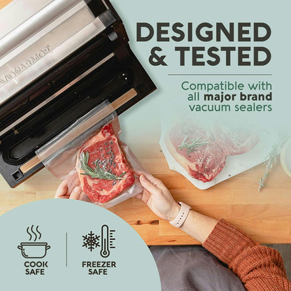 Avid Armor Vacuum Sealer Bags - Heavy Duty 8x25 Rolls | BPA-Free Food Storage & Meal Prep Bags