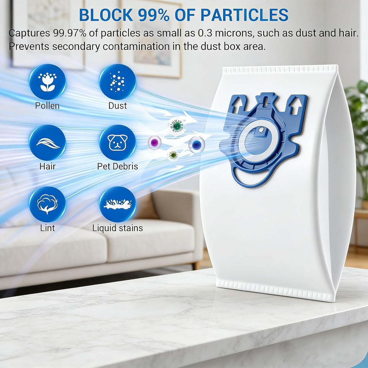 Miele 14 Pack 3D Airclean Vacuum Bags - Compatible with Classic C1, Complete C1, C2, C3 & More