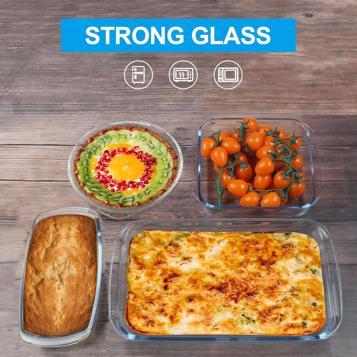 Pyrex 7-Piece Glass Bakeware Set - Versatile Baking Dishes with Lids | Oven & Fridge Safe