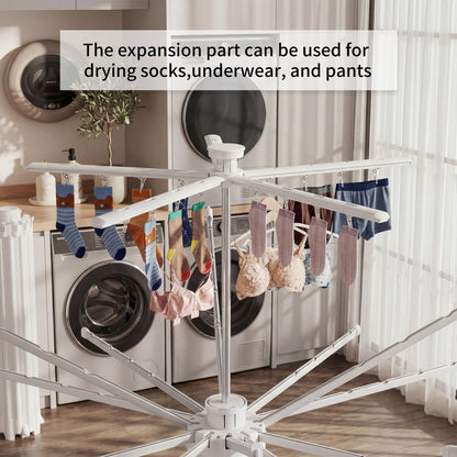 RFOUO Clothes Drying Rack Aluminum-4 Legs 16rods Double Layer, Portable Foldable Drying Rack,Space Saving Laundry Drying Rack,Drying Rack Clothing for Laundry Bedroom Household