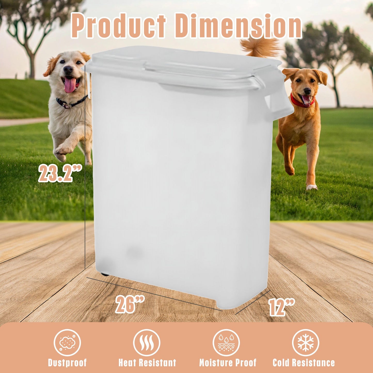 Buddeez 80-Quart Roll-Away Pet and Large Animal Food Dispenser with Scoop