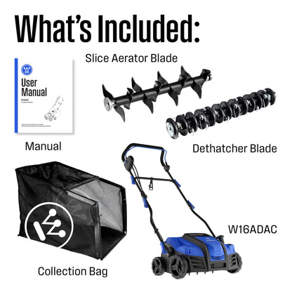 Westinghouse 16" 15-Amp 2-in-1 Electric Dethatcher and Scarifier with Collection Bag