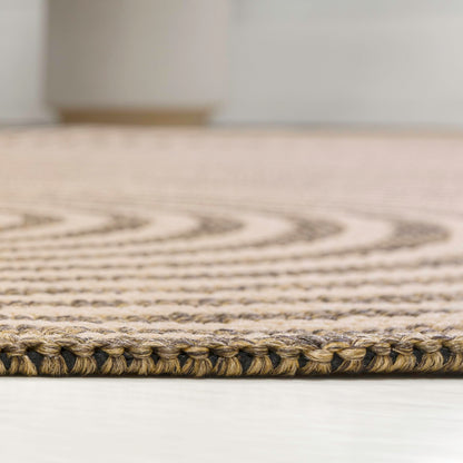JONATHAN Y Geometric Arch Stripe Indoor Outdoor Area Rug 5X8 Beige/Brown, Margot Modern for Backyard, Patio, Porch, Easy-Cleaning, High Traffic, Pet-Friendly, Non-Shedding (SHP201A-5)